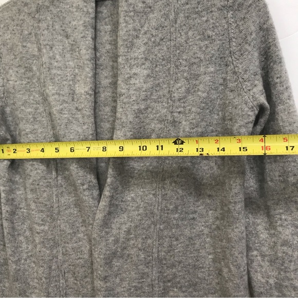 InCashmere Open Cardigan Cashmere Sweater Pleated Hem Flare Soft Knit Peplum S - Picture 10 of 12